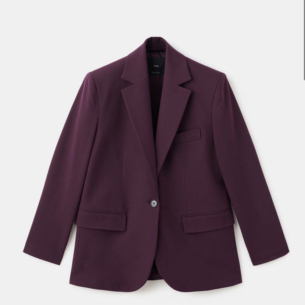 Mango plum wool blazer
